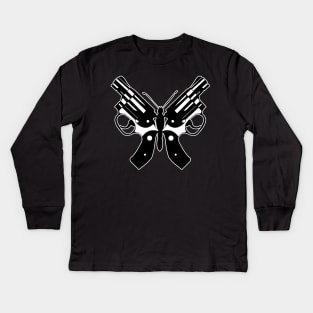 Butterfly Revolver Kids Long Sleeve T-Shirt